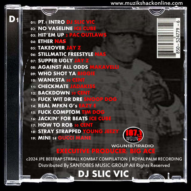 SLIC VIC - JPE STR8 ALL BEEF RAP KOMBAT (COMPILATION) 3 DISC SET c2024