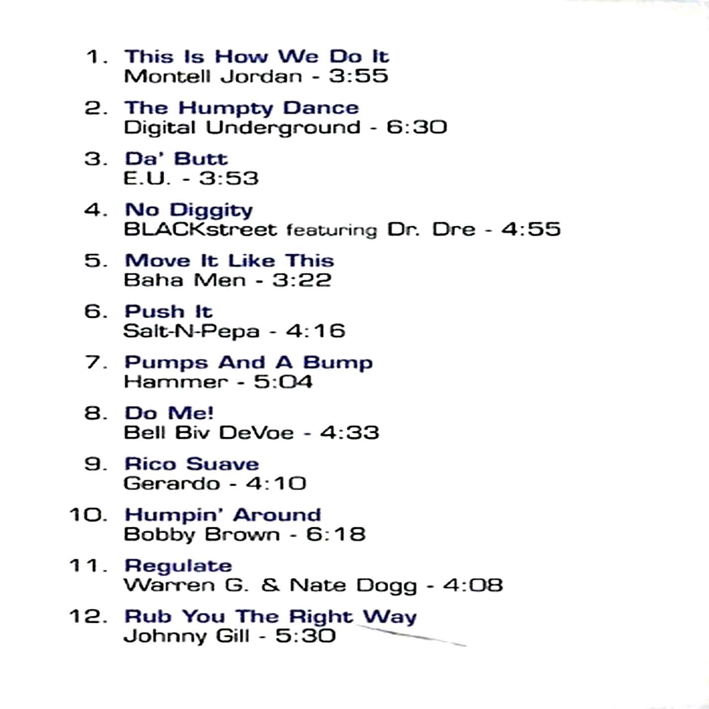 BOOTY SHAKIN' HITS - OL SKOOL RNB RAP (CD LP) c1987 -