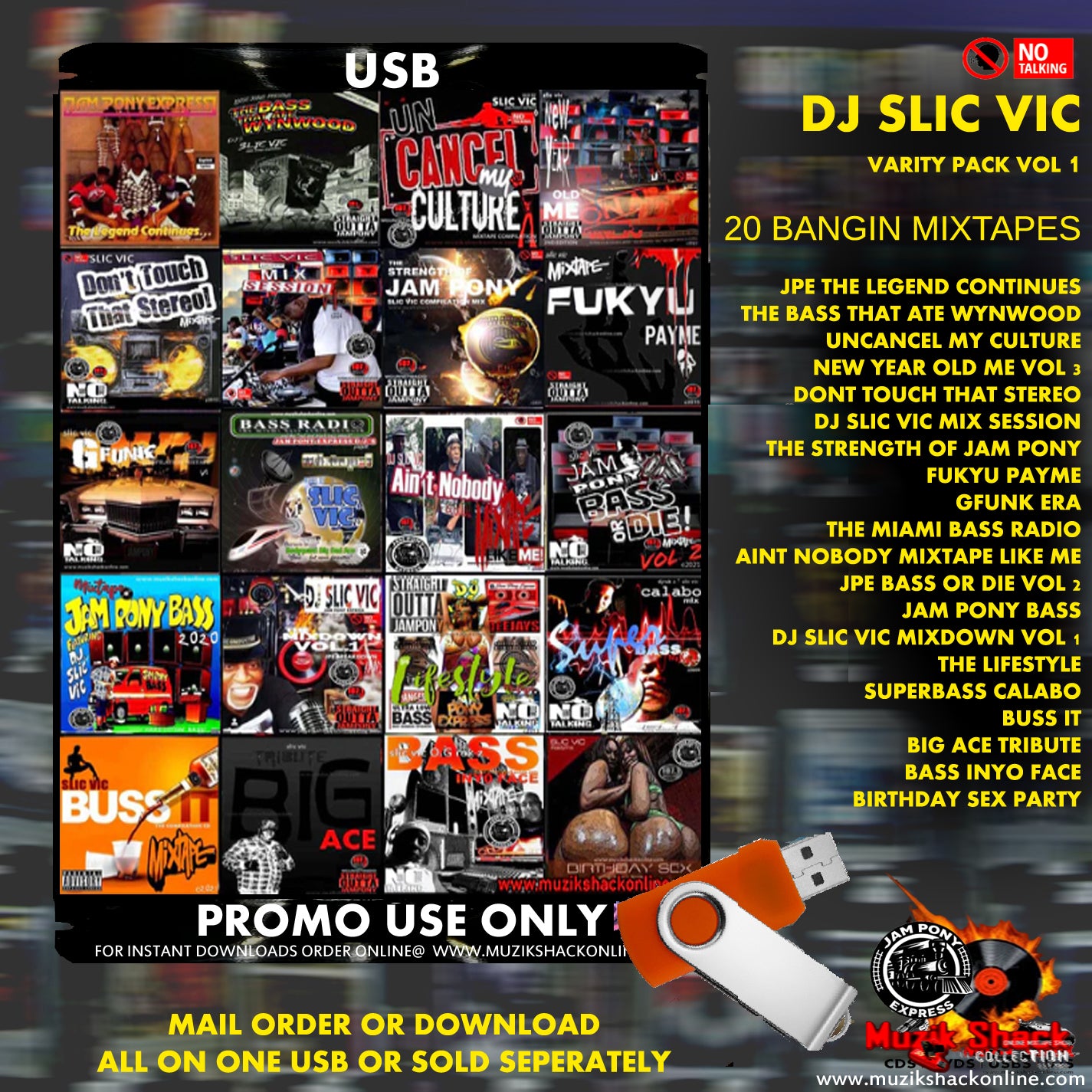 SLIC VIC JPE DJS - USB VARIETY MIXTAPES VOL 1 (20 DISC SET) c2024