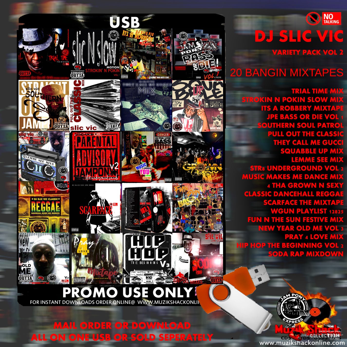 SLIC VIC JPE DJS - USB VARIETY MIXTAPES VOL 2 (20 DISC SET) c2025