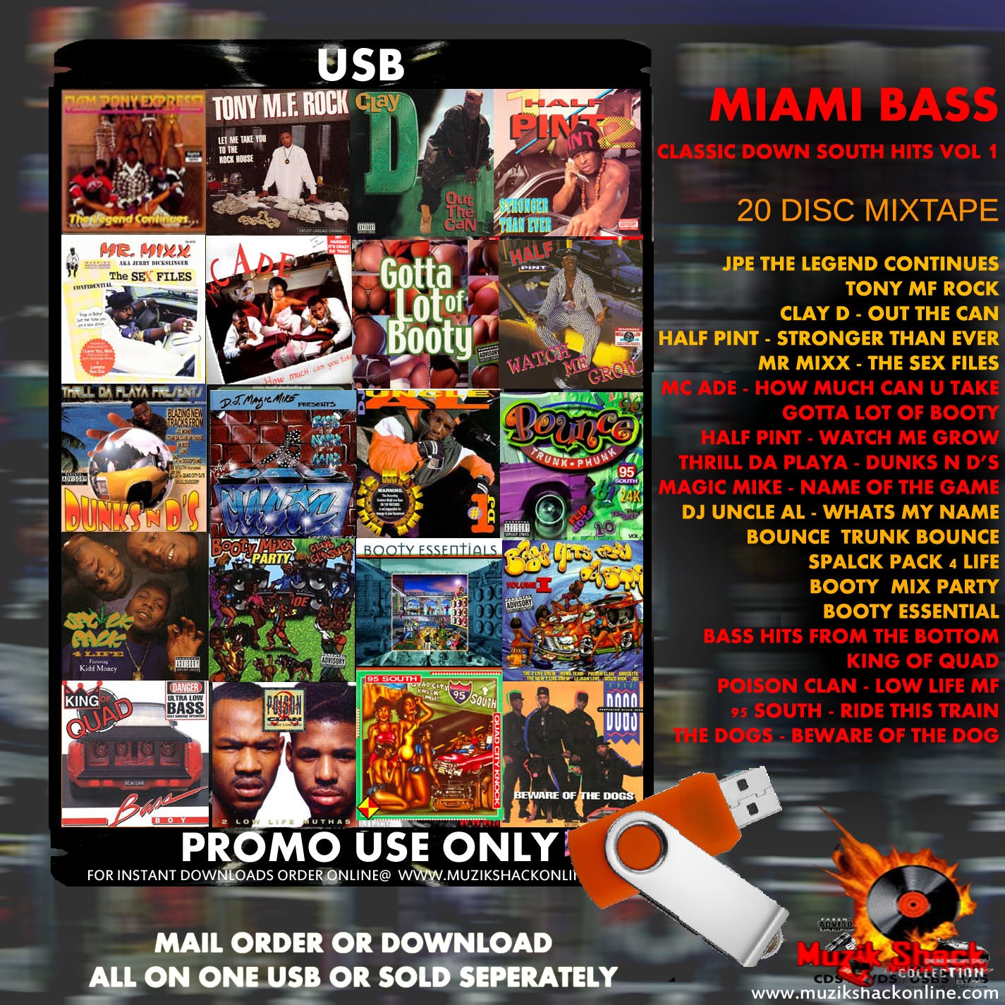 MIAMI BASS CLASSIC HITS VOL 1 MIXTAPE (20 DISC SET) c2025