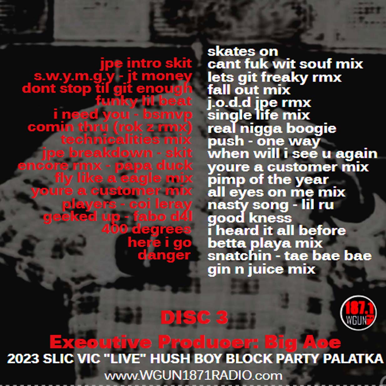 SLIC VIC - "LIVE" IN PALATKA HUSH BOY GDAY BASH c2023