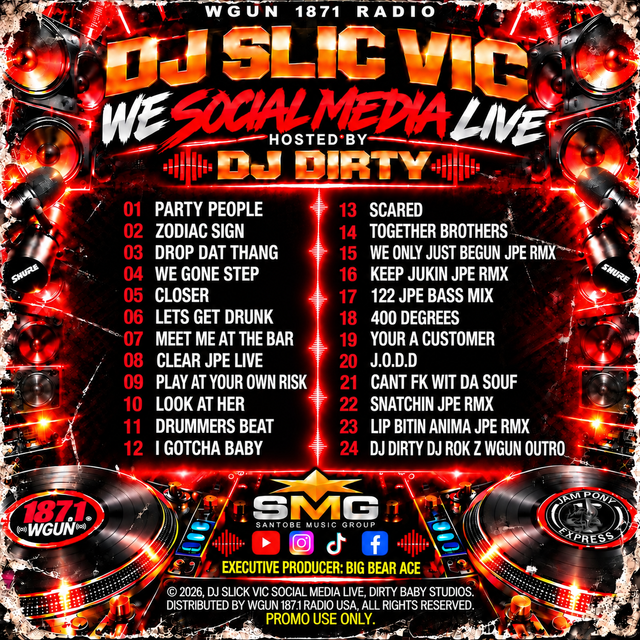 dj slic vic WE SOCIAL MEDIA LIVE dj dirty c2026