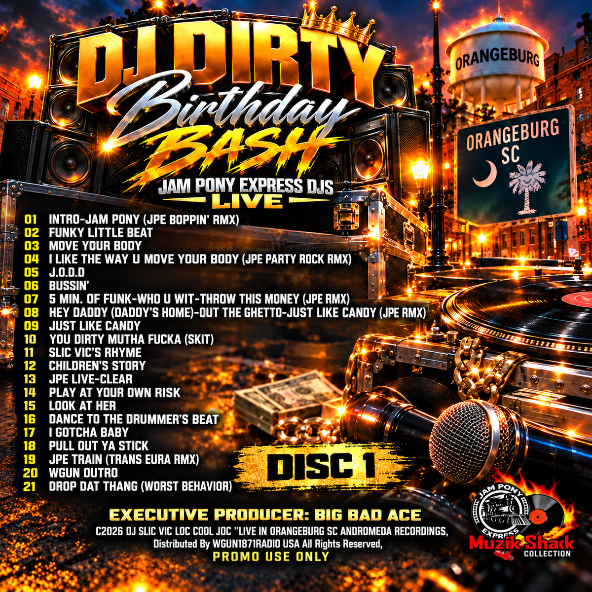 JAM PONY "LIVE" - DJ DIRTY BDAY BASH ORANGEBURG SC c2026