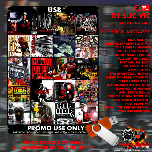 SLIC VIC JPE DJS - USB VARIETY MIXTAPES VOL 2 (20 DISC SET) c2025