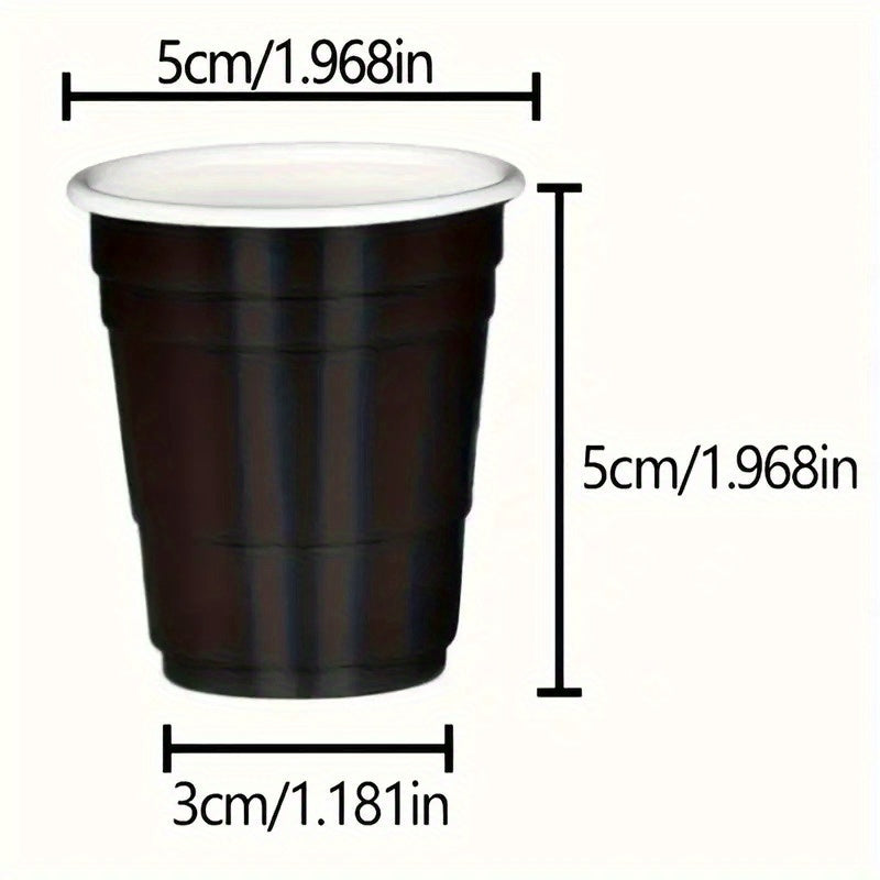 50pcs Black Plastic Shot Glasses 2oz  BPAFree Disposable  Reusable for Parties Weddings  Holidays  Ideal for Cocktails  Beverages