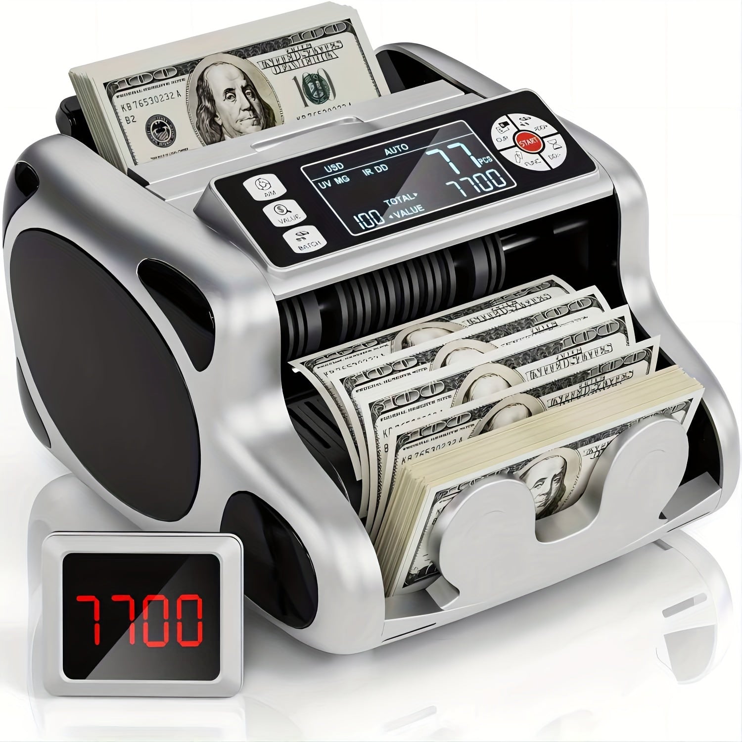 Accurate Money Counter Machine  Advanced UVMGIRDD Counterfeit Detection Extra LCD Display Add And Batch Modes For Efficient Cash Counting  For Dollar Euro And Other Currencies