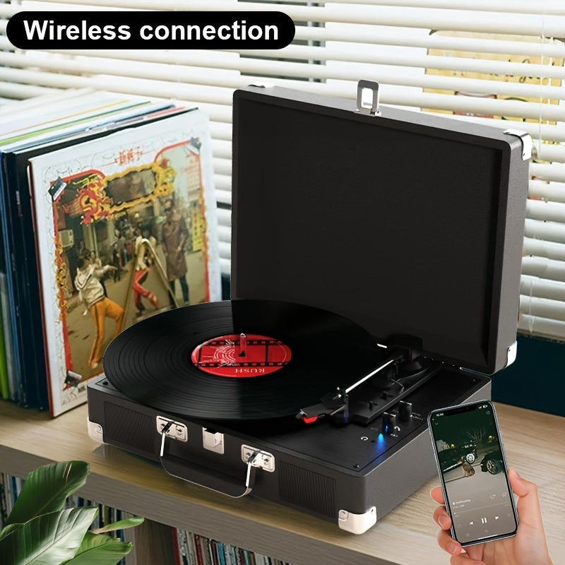 3Speed Wireless Vinyl Player MAIO Vinyl Record Player 3Speed Wireless Suitcase Portable BeltDriven Record Player with Builtin Speakers RCA Line Out AUX In Headphone Jack USB Play And Recording Vintage TurntableDJ Multiaudio Player C210